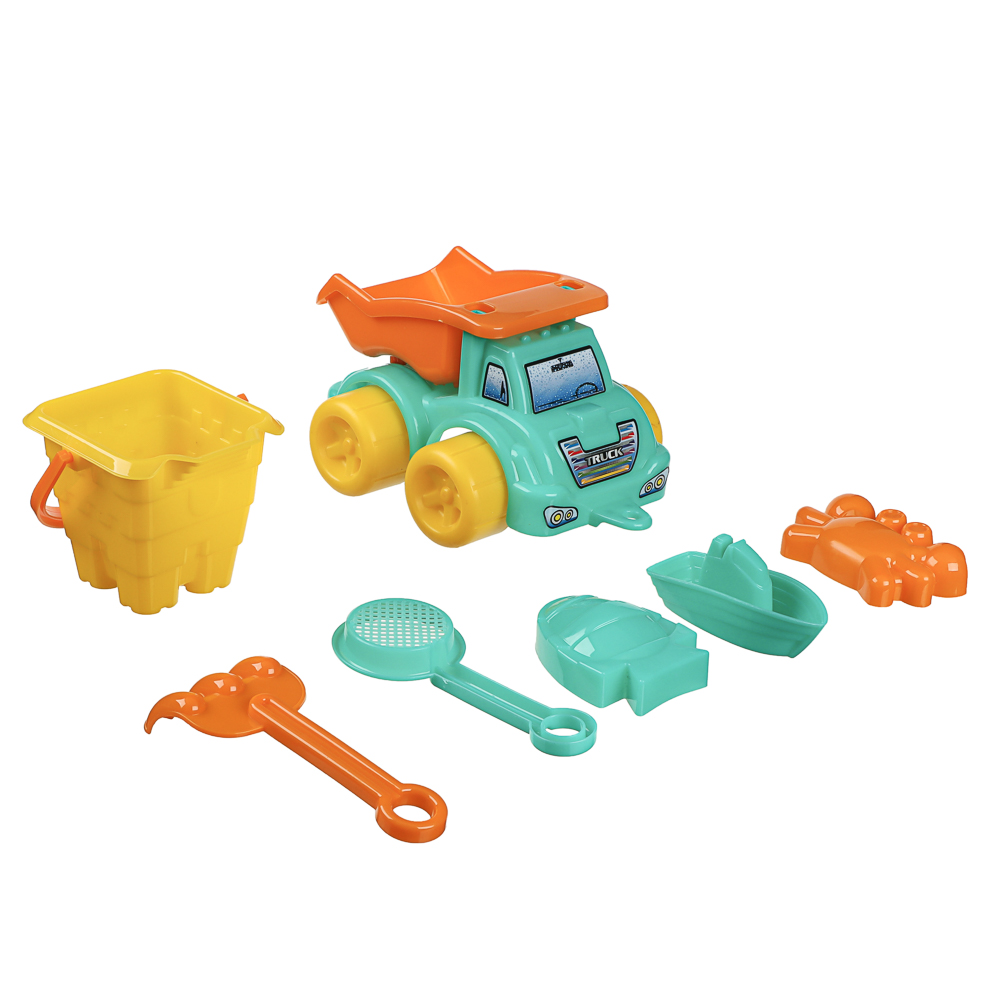 Набор для игр в песке "Машинка-грузовик", ИГРОЛЕНД, 7 предметов, пластик, для детей 3+ - #3