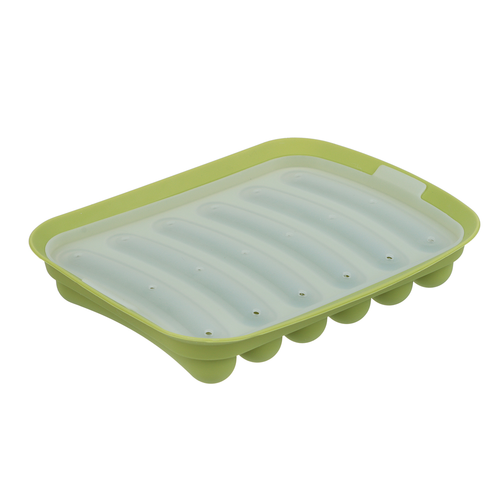 VETTA Форма для выпечки с крышкой 17х13см для сосисок, колбасок, кебабов, силикон, 3 цвета - #2