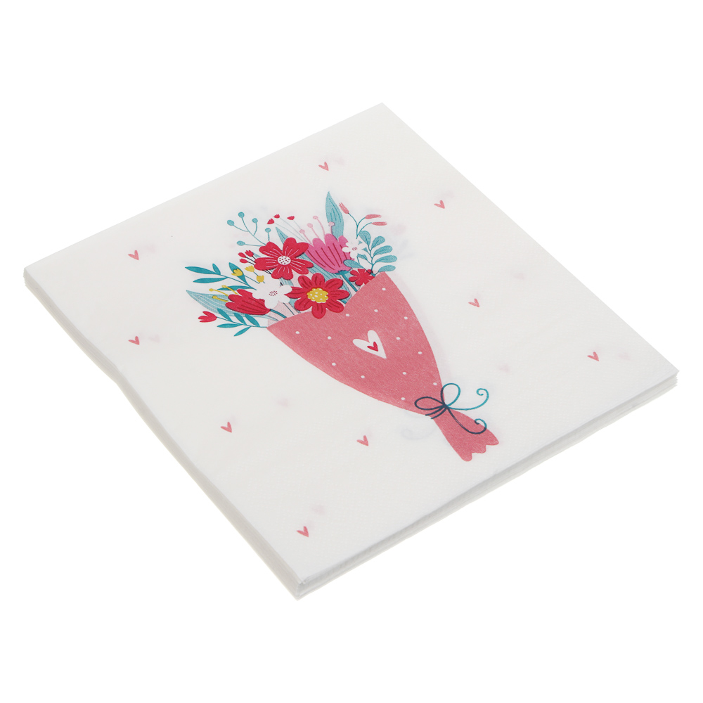 Набор салфеток бумажных "Букет", 33x33 см, 12 шт - #1