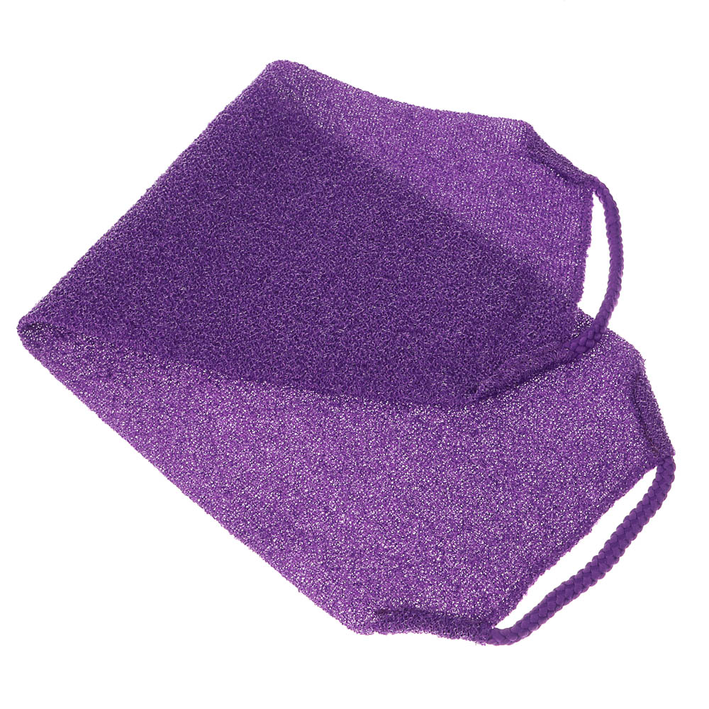 ЮL Мочалка пилинг японская для бани и душа с ручками, жесткая, полиэстер, 45х19см, 4 цвета, МС24-07 - #8