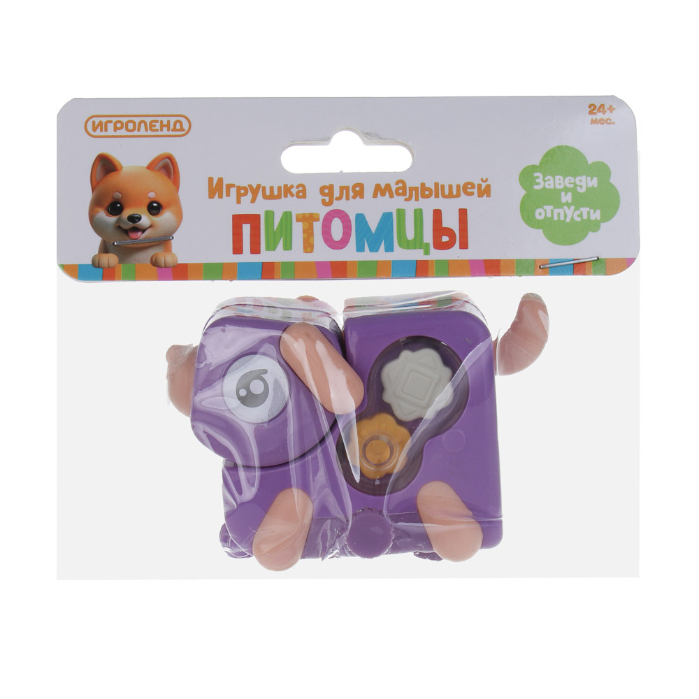 ИГРОЛЕНД Игрушка для малышей в виде животных "Питомцы" заводная, ABS, 8х10х6см, 4 дизайна - #3