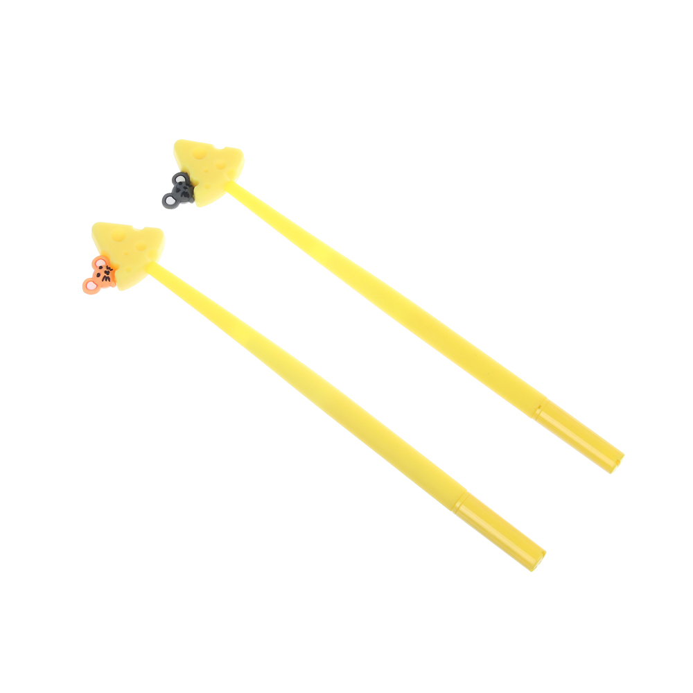 Ручка гелевая синяя 0,5мм, "Сырные палочки", силиконовый корпус, 2 вида, шоу-бокс - #1