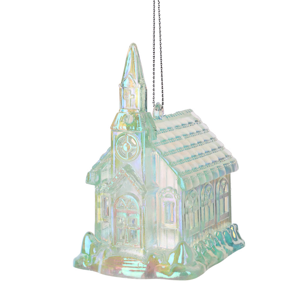 СНОУ БУМ Подвеска декоративная "Домик", 7.5х5.5х9.5 см, акрил, зеленый - #3