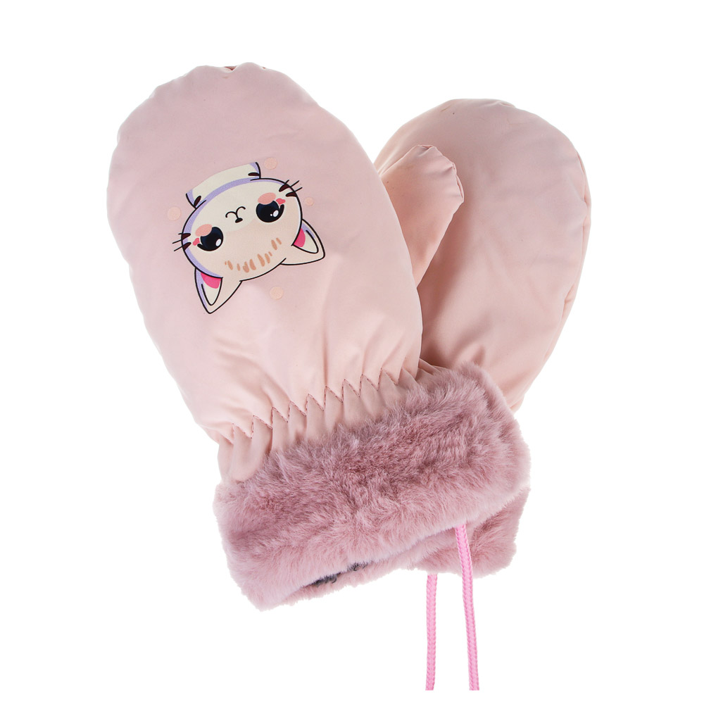 GALANTE Рукавицы детские на флисе на веревке, р.12, 100% полиэстер, разноцветные, ОЗ25-38 - #3