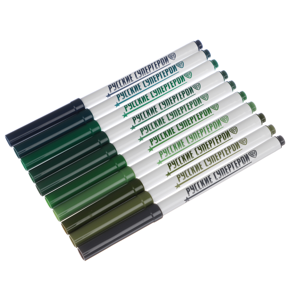 BY Русские Супергерои Фломастеры, 50цветов, большие, смываемые, пласт.бокс - подставка - #4