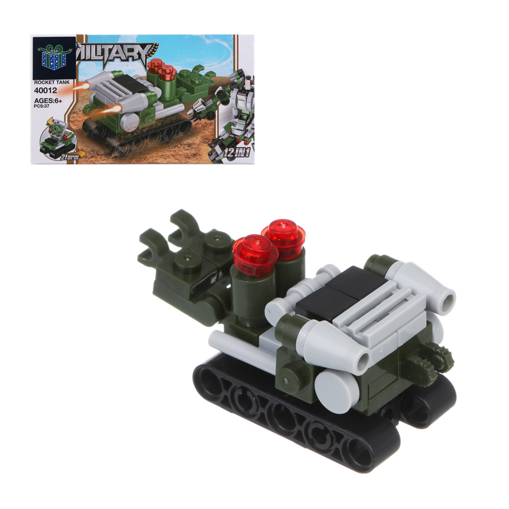 ИГРОЛЕНД Конструктор "Военная техника" 12 в 1, 13х3х7,5 см, ABS, 12 видов - #1