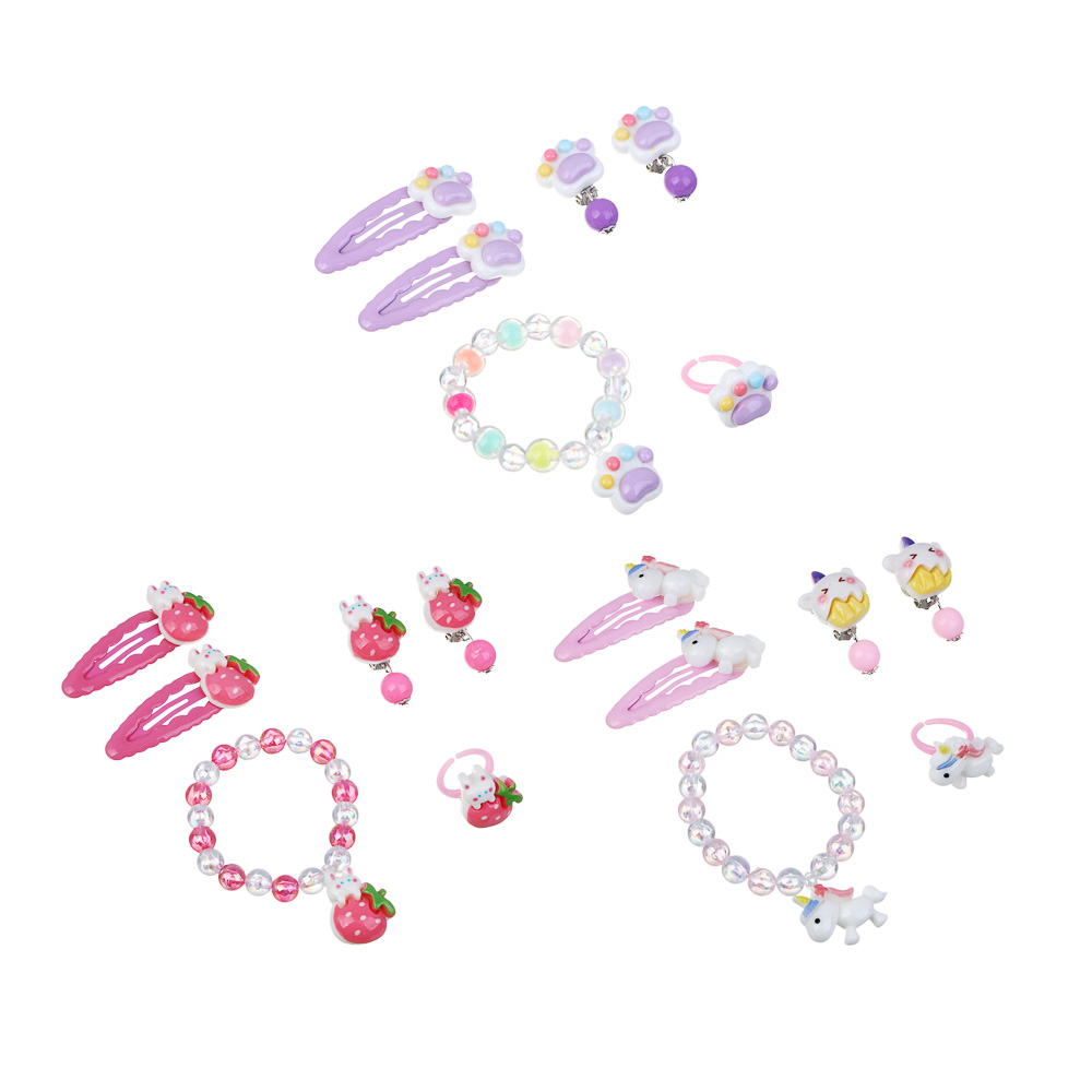 Набор детской бижутерии BY Русские супергерои: браслет, клипсы, кольцо, заколки клик-клаки 2шт,3диз. - #1