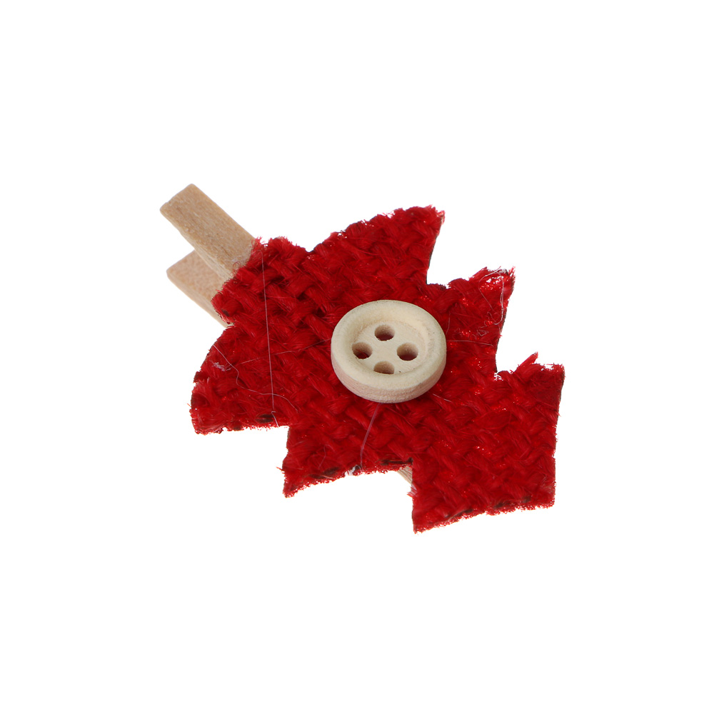 СНОУ БУМ Сувенир Украшение декоративное, прищепки 12х14см, дерево, 2 вида - #3