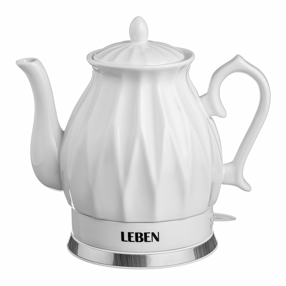 LEBEN Чайный набор электрический с чашками керамика 1,5 л, белый - #3