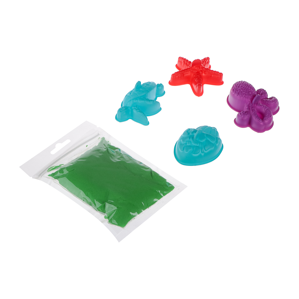 ХОББИХИТ Набор для творчества "Кинетический песок" песок 195гр, 4 формочки, PP, 14х5х19см - #4