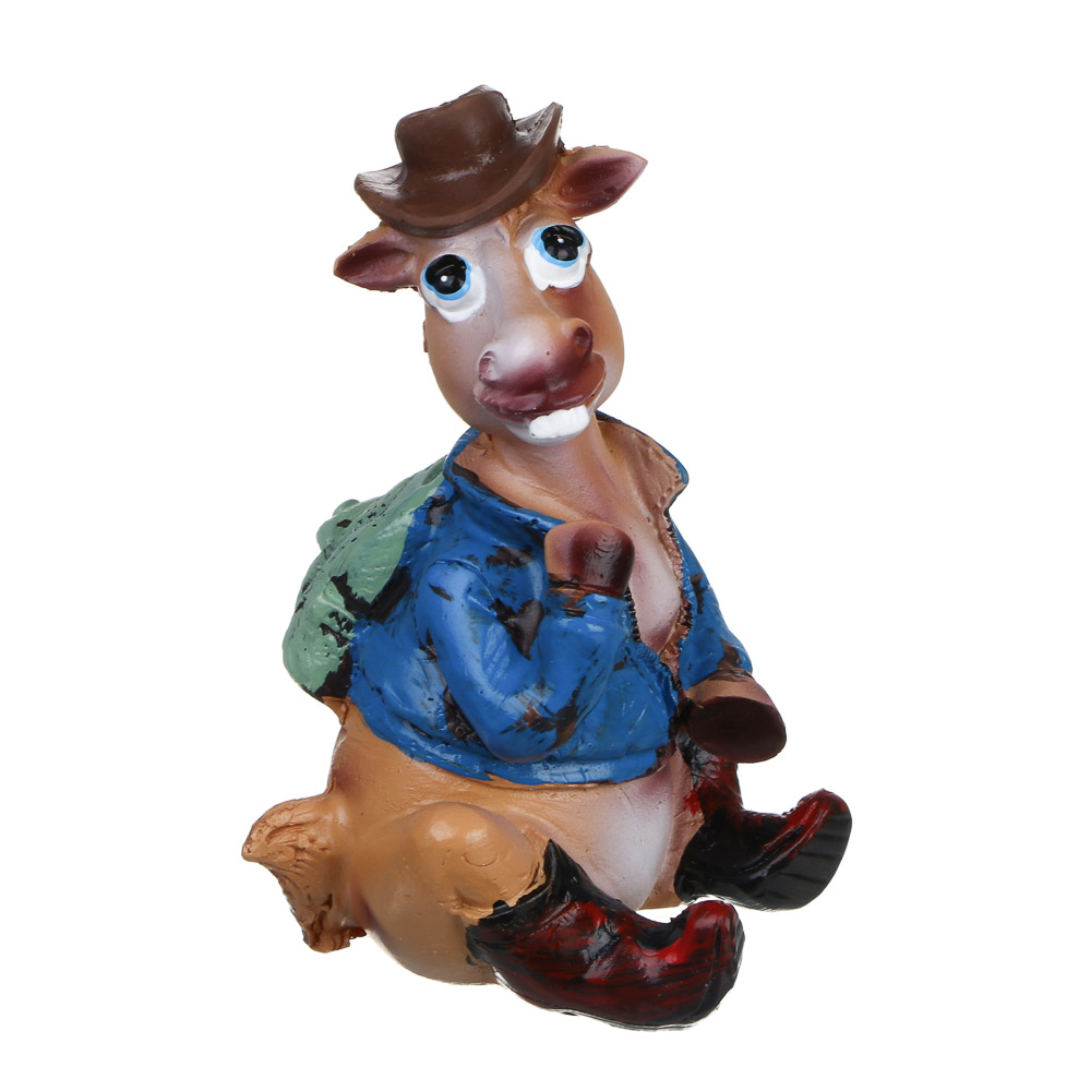 СНОУ БУМ Фигурка лошади в ковбойке 5.5x6x9 см, полистоун, 4 дизайна - #2