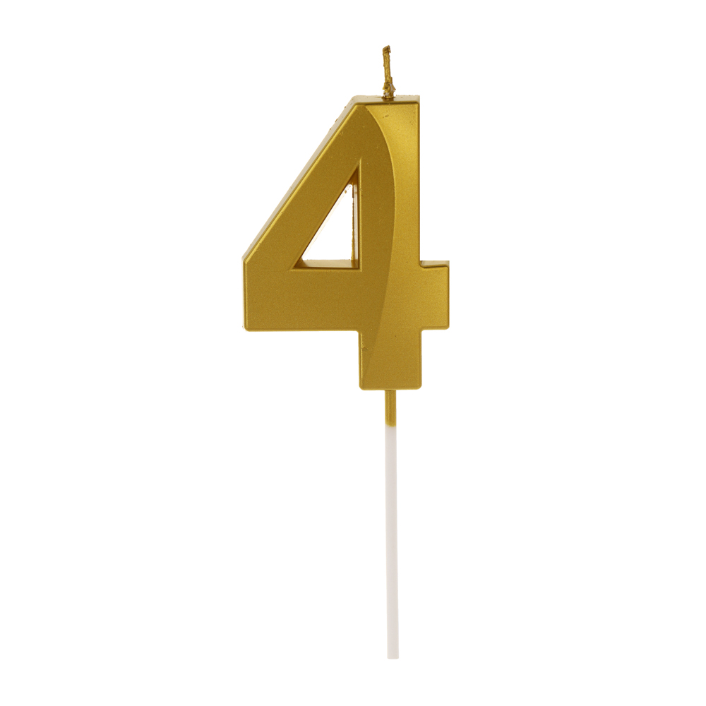 Свеча для торта тм Fntastic 7 см, в форме цифр (4), парафин - #1