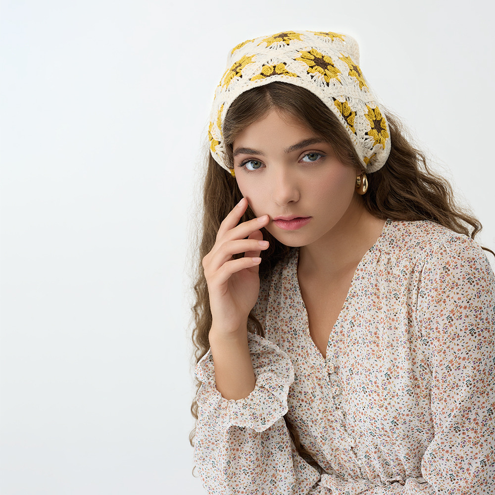 GALANTE Косынка вязаная женская, р-р 50x35см, 100% полиэстер, 6 дизайнов - #10