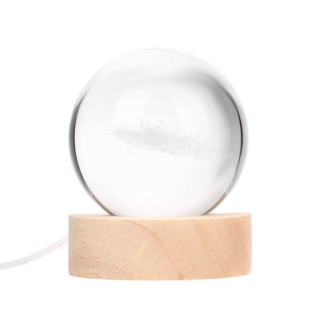 Светильник-ночник BY Галактика, 3W, USB, D8 см, стекло, дерево, прозрачный - #4