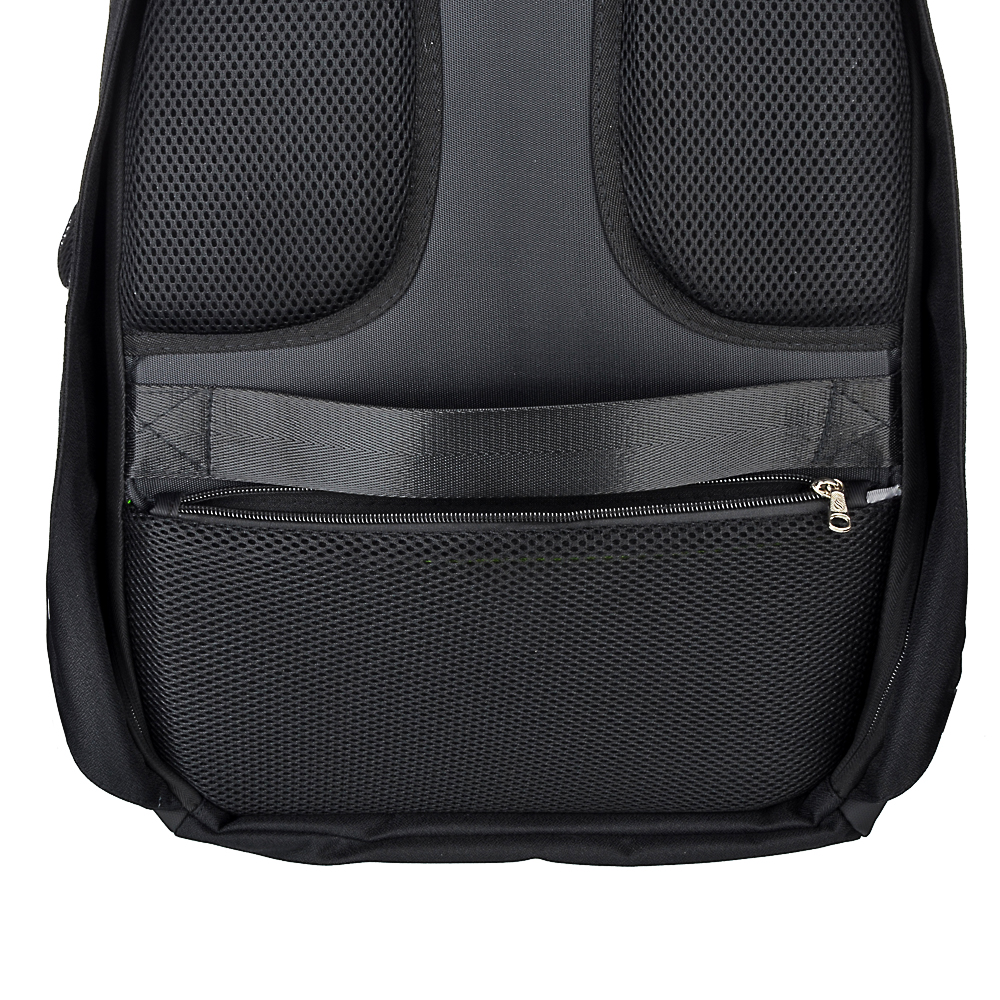 Рюкзак подростковый, 45x32x15см, 1 отделение, ПЭ, иск.кожа, спинка с эрг.элем., USB, черный - #9