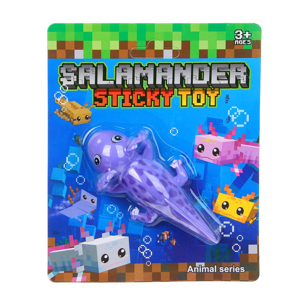 ИГРОЛЕНД Игрушка антистресс липкие лапки "Аксолотли", TPR, пластик, 17х3х14см, 5 дизайнов - #3
