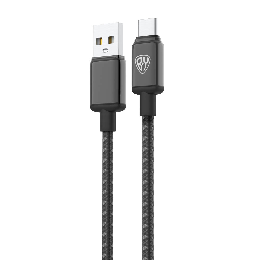 Кабель для зарядки USB(A)-Type C BY ZINC, 36Вт, 1 м, 3A, нейлон, цинк. кон.,чёрный - #3