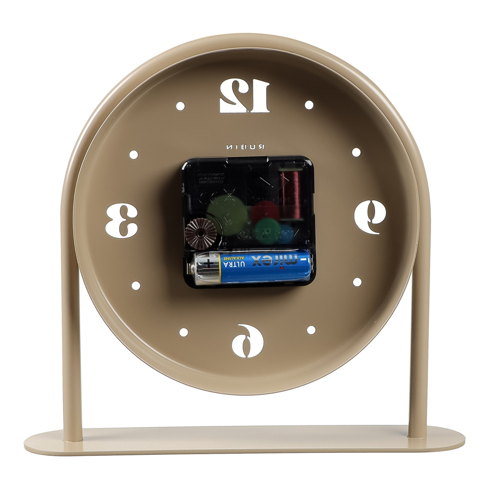 Часы настольные металл, открытая стрелка, корпус бежевый, "Классика", арт.1816-002 - #3