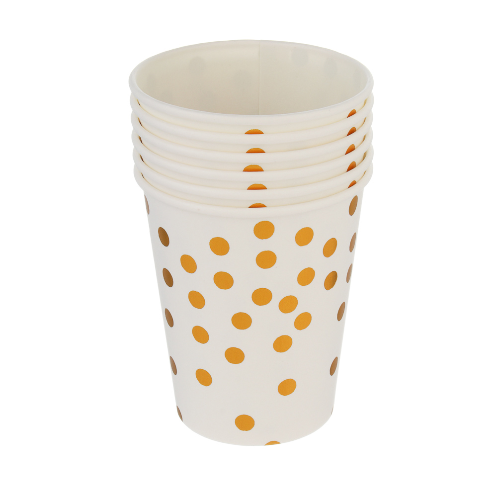 Fntastic Набор стаканов одноразовых, 6 шт, 250 мл, бумага, черный, белый - #1