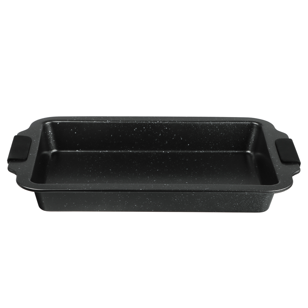 SATOSHI Лион Противень глубокий 40x27x5см, антипригарное покрытие Мрамор, силикон.ручки - #3