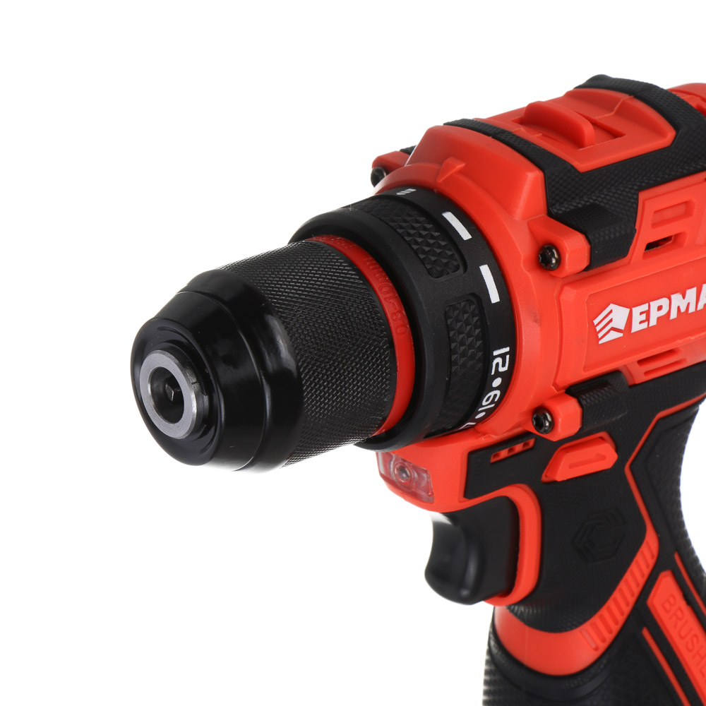 ЕРМАК Дрель-Шуруповерт бесщеточный в кейсе, 2 АКБ, 20в/2А, короткий корпус - #5