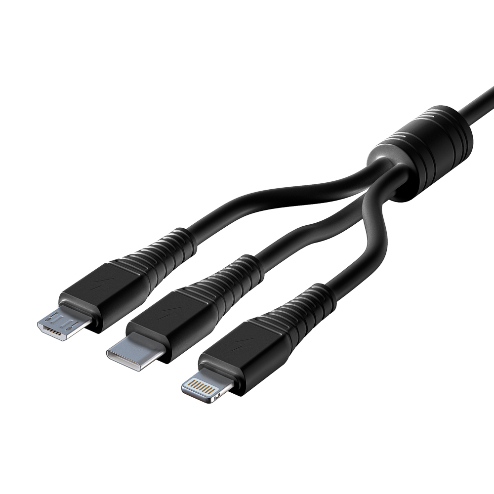 Кабель для зарядки Forza "3 в 1", iP/Micro USB/Type-C, 3A, 100 см - #4