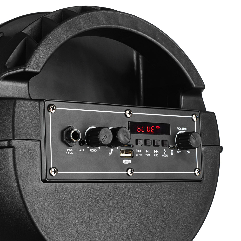 Колонка беспроводная FORZA 20Вт,светомузыка,3600мАч,пульт,микрофон,FM,microSD,USB,ВШГ 61x25x25см - #5