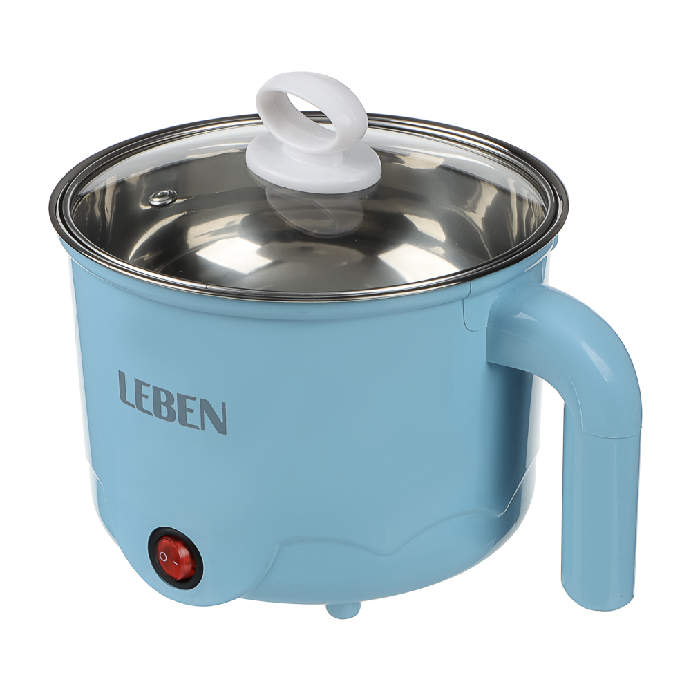 LEBEN Миниварка, 1,7л, 600Вт, двойная стенка, нерж. сталь, пластик, металл, голубой - #10