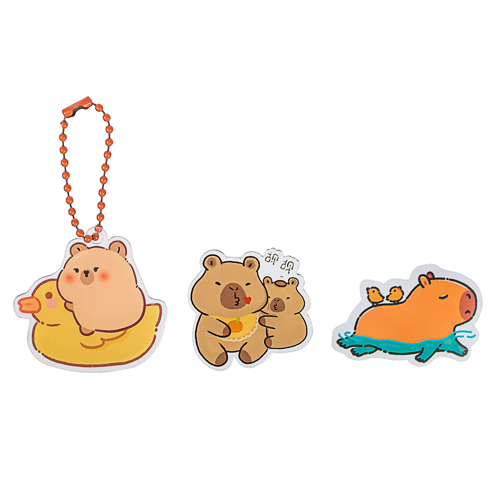 ИГРОЛЕНД Игрушка-сюрприз "Капибара" (брелок, значок, стикер), акрил, 9х11см - #5