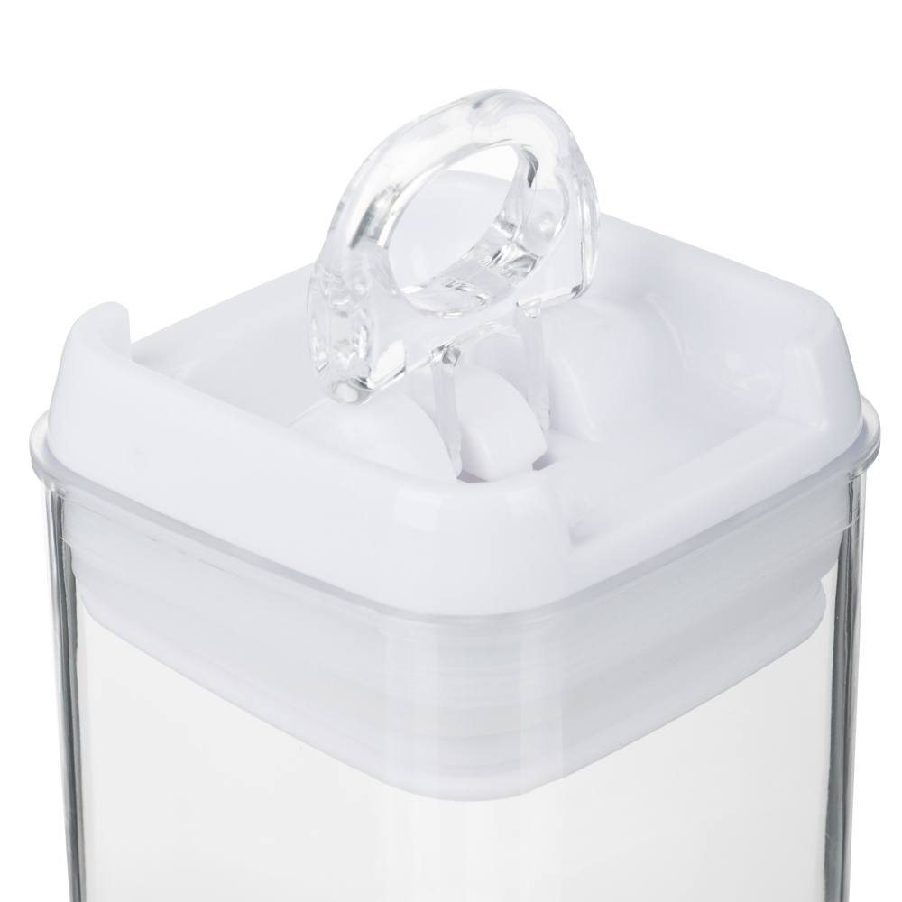 Банка для сыпучих продуктов, тм VETTA, Миндаль, 300мл квадратная, пластик - #2