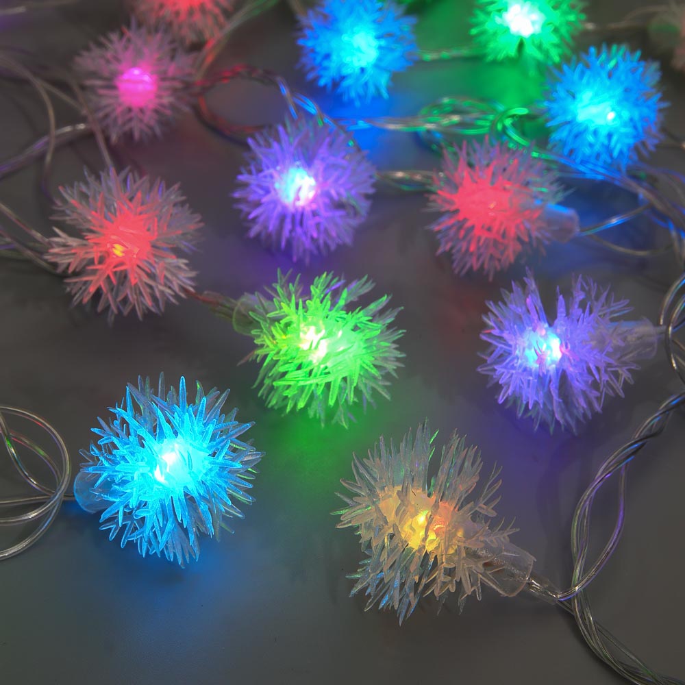 СНОУ БУМ Гирлянда эл. вьюн 4м, 20LED, мульти в диоде/RGRB, перелив, ПВХ прозрачный, 220В - #1