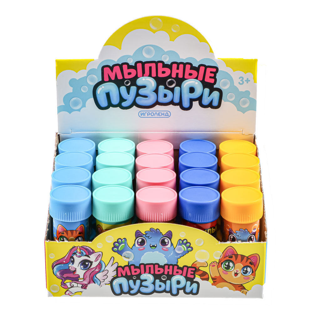 ИГРОЛЕНД Мыльные пузыри "Мультфильмы", 35мл, мыльный раствор, пластик - #4