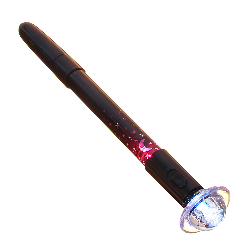 Ручка шариковая синяя, наконечник в форме НЛО, внутренняя подсветка наконечника и корпуса, 18см, пл. - #3