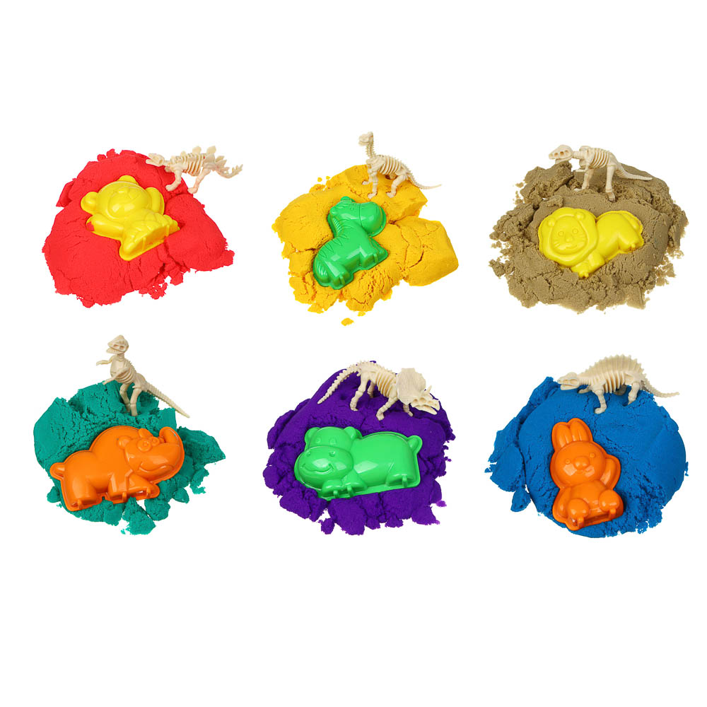 ХОББИХИТ Набор для творчества "Кинетический песок с формочками", 7,5х6,5х7см, 6 цветов - #2