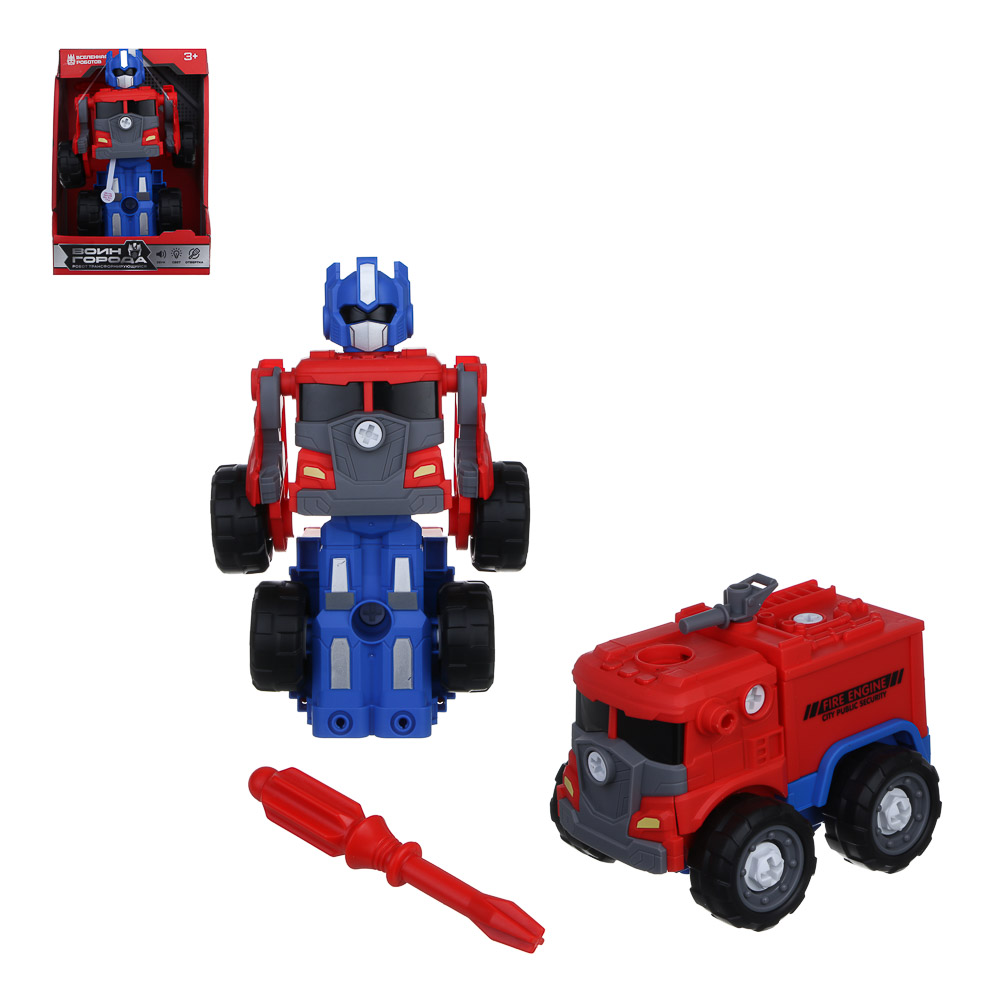 ИГРОЛЕНД Робот "Воин города" трансформирующийся, отвертка, свет, звук, 3хLR41, ABS, 14,5х16х23,7см - #1