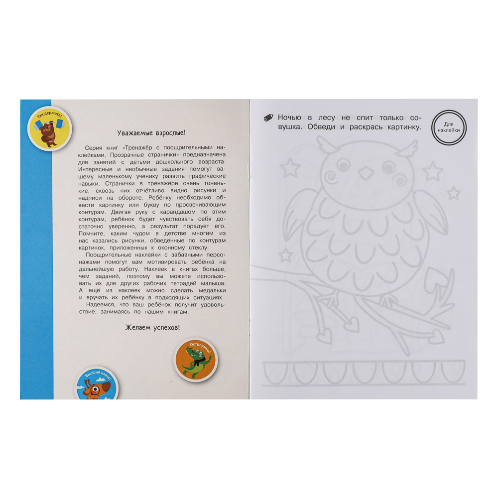 Тренажер с поощрительными наклейками для дошкольников, 19,5х25,5см, 16 стр., 5 дизайнов - #13