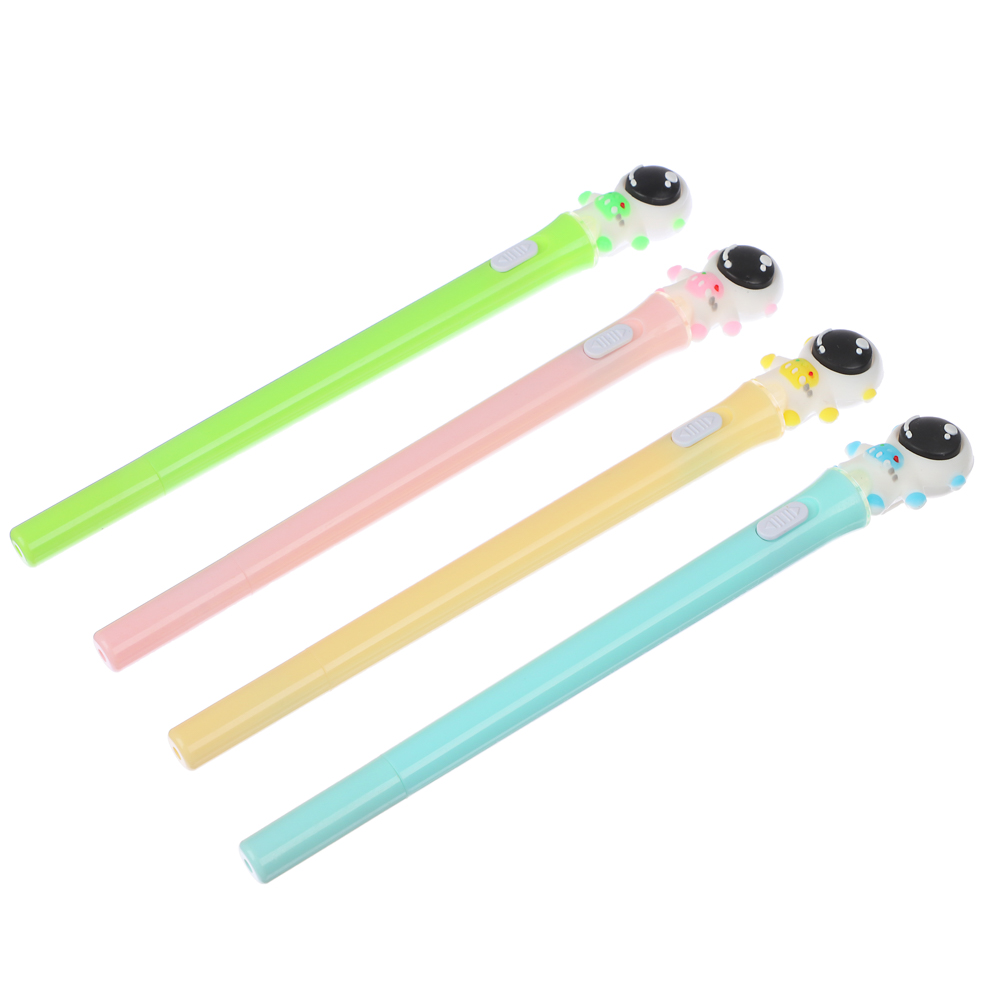 Ручка шариковая синяя, со светящейся фигуркой в форме космонавта, 4 цв.корп, 17,5см,пластик - #1