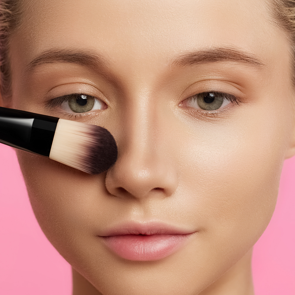 ЮНИLOOK Кисть для нанесения тональной основы/масок, дерево, синтетич.нейлон, 17,5см, черный, 26905-5 - #19