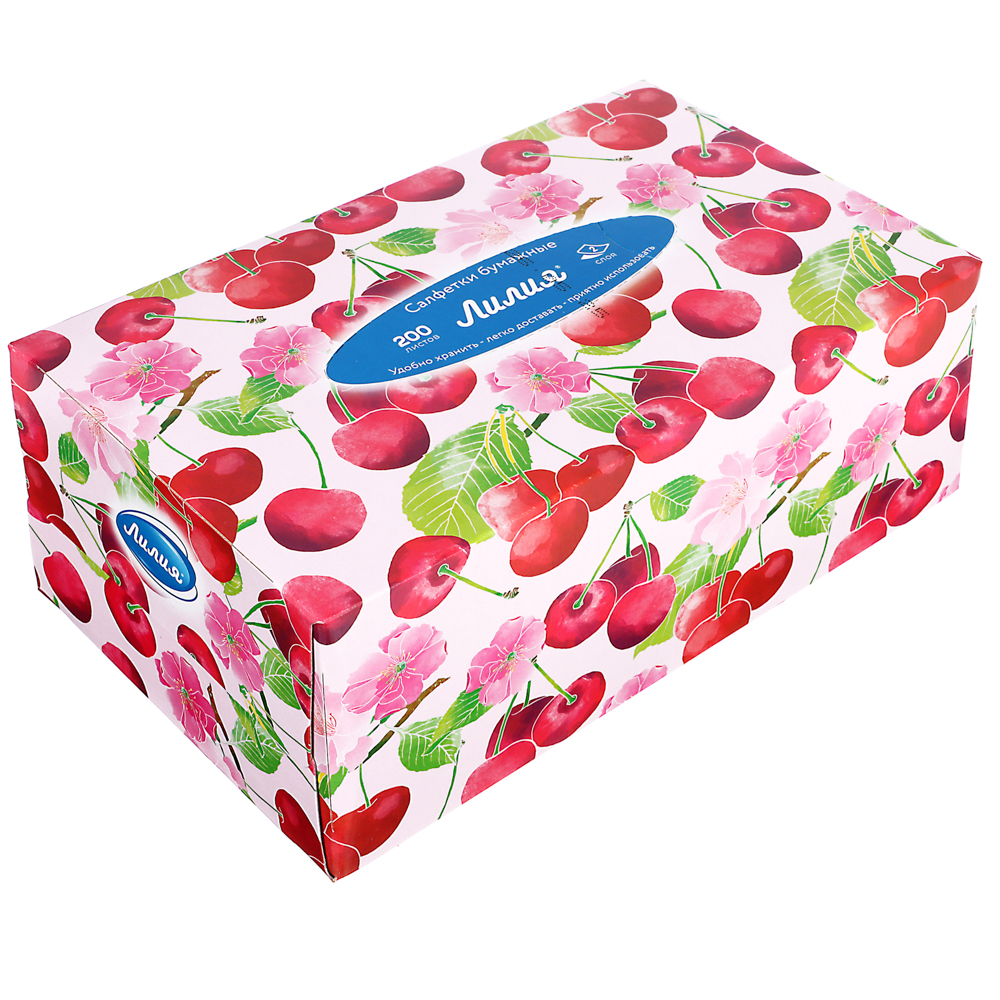 Салфетки бумажные двухслойные Лилия non-stop, 4 дизайна, 200л - #7