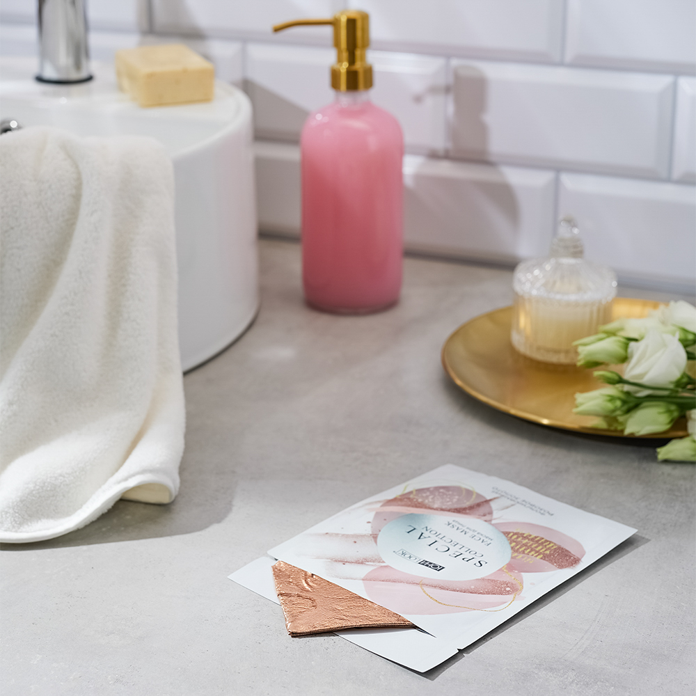 ЮНИLOOK Маска для лица из 2-х частей фольгированная подтягивающая Розовое золото, 25 мл - #8