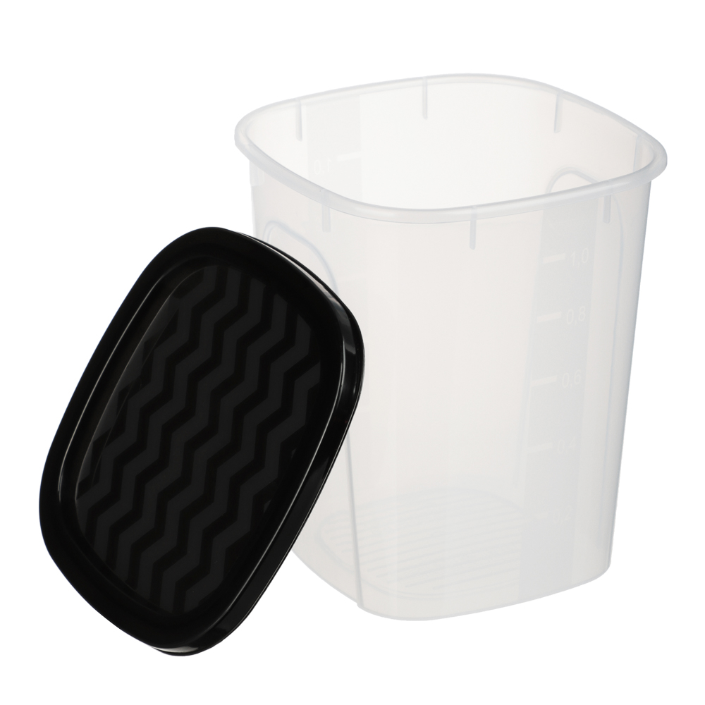 Контейнер для сыпучих продуктов НУТ квадратный 1,2 л, пластик - #6