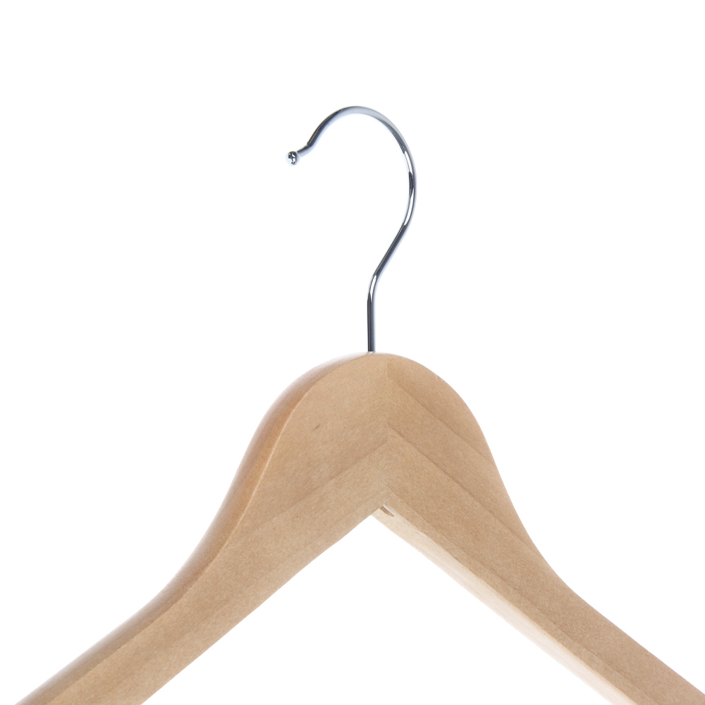 Вешалка для одежды тм VETTA, 45см, деревянная, хром, цвет светлое дерево - #4