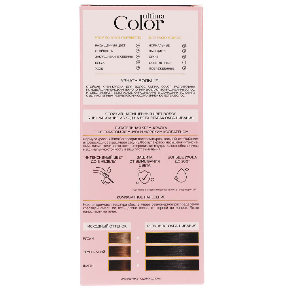 Краска для волос STUDIO Ultima Color 1.0 черный натуральный,100мл - #5
