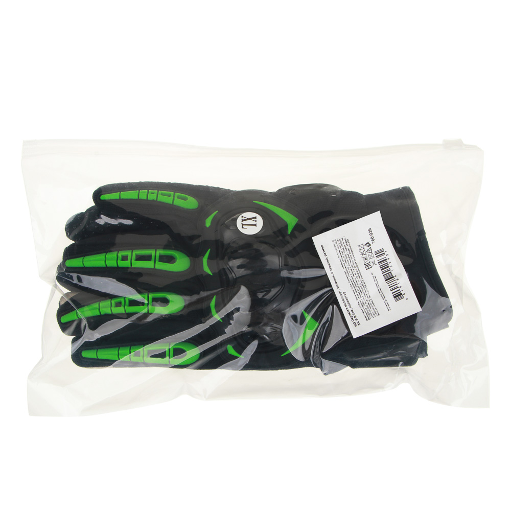 NG Перчатки мотоспорт, зеленые, с защитой, размер XL:9-9,5см, полиэстер - #6