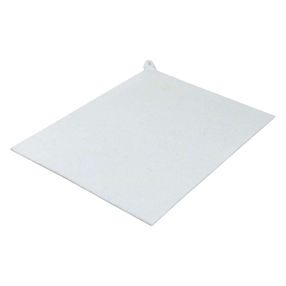 Набор банный ЭКОНОМ 2 предмета без вышивки (шапка, коврик) в пакете, войлок белый/серый - #15