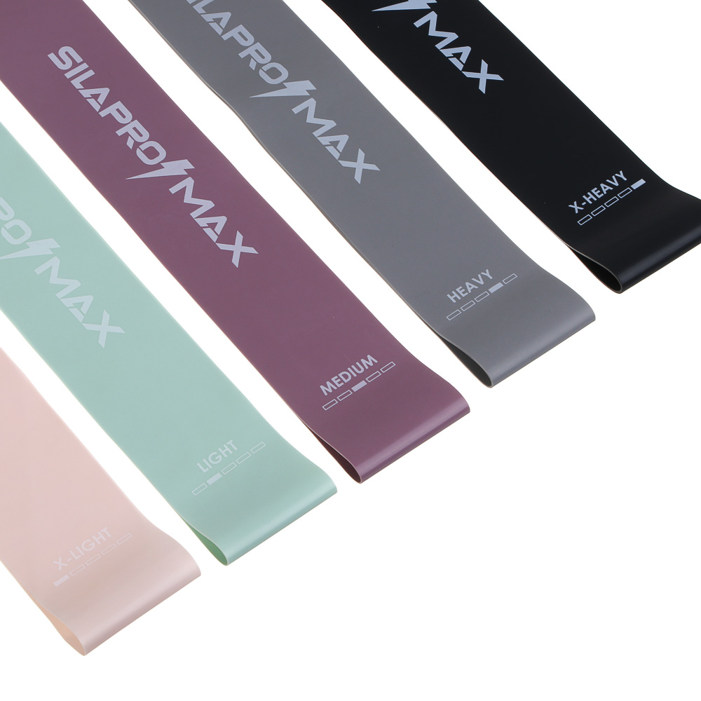 SILAPRO Max Набор фитнес резинок 5шт (5кг, 7кг, 11кг, 16кг, 21кг), 60х5см, латекс - #8