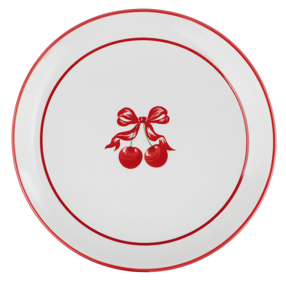 Тарелка закусочная Черри тм MILLIMI, 19,5см, фарфор, белый - #1