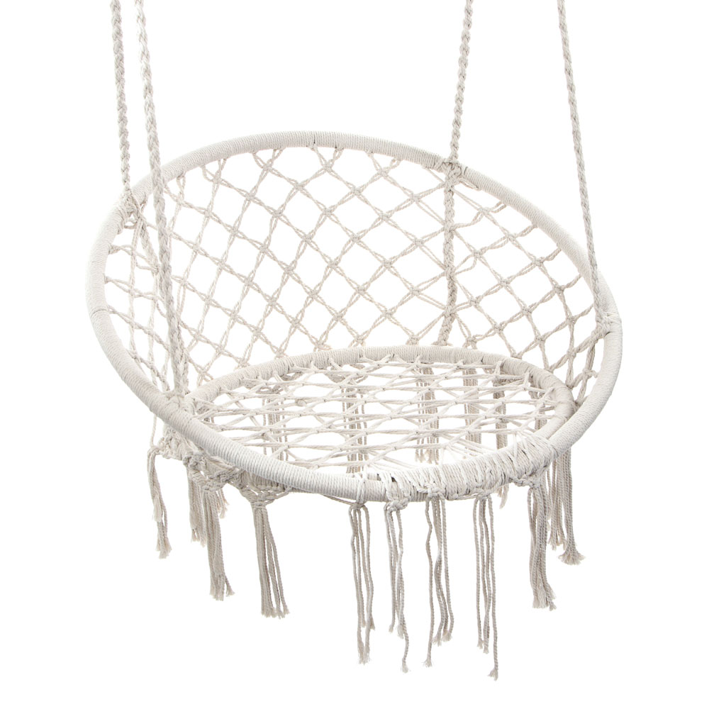 Кресло подвесное плетеное круглое тм INBLOOM, d=60/80см, хлопок, сталь - #3