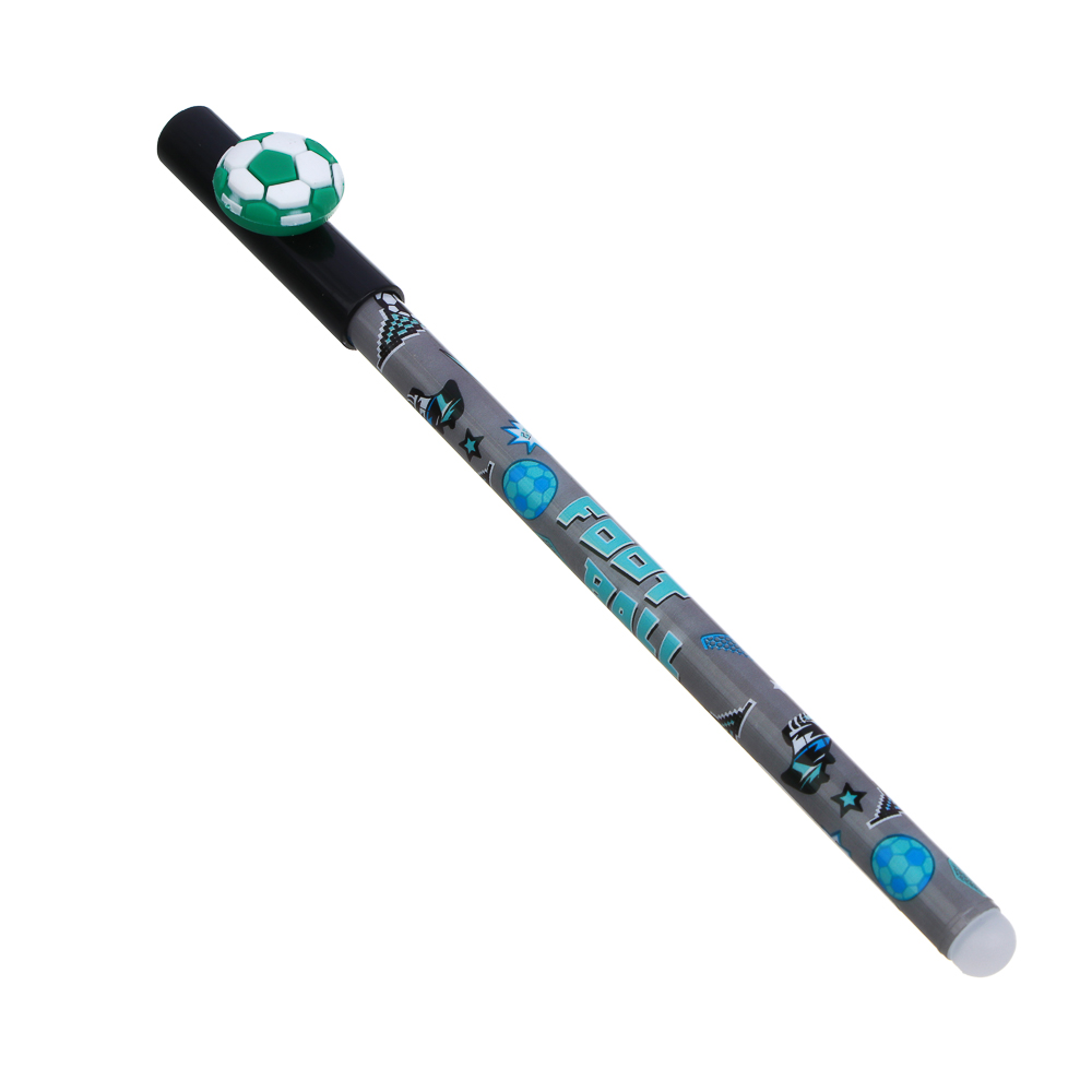 Ручка гелевая "пиши-стирай" синяя, фигурка в форме футбольного мяча, 6 дизайнов - #2