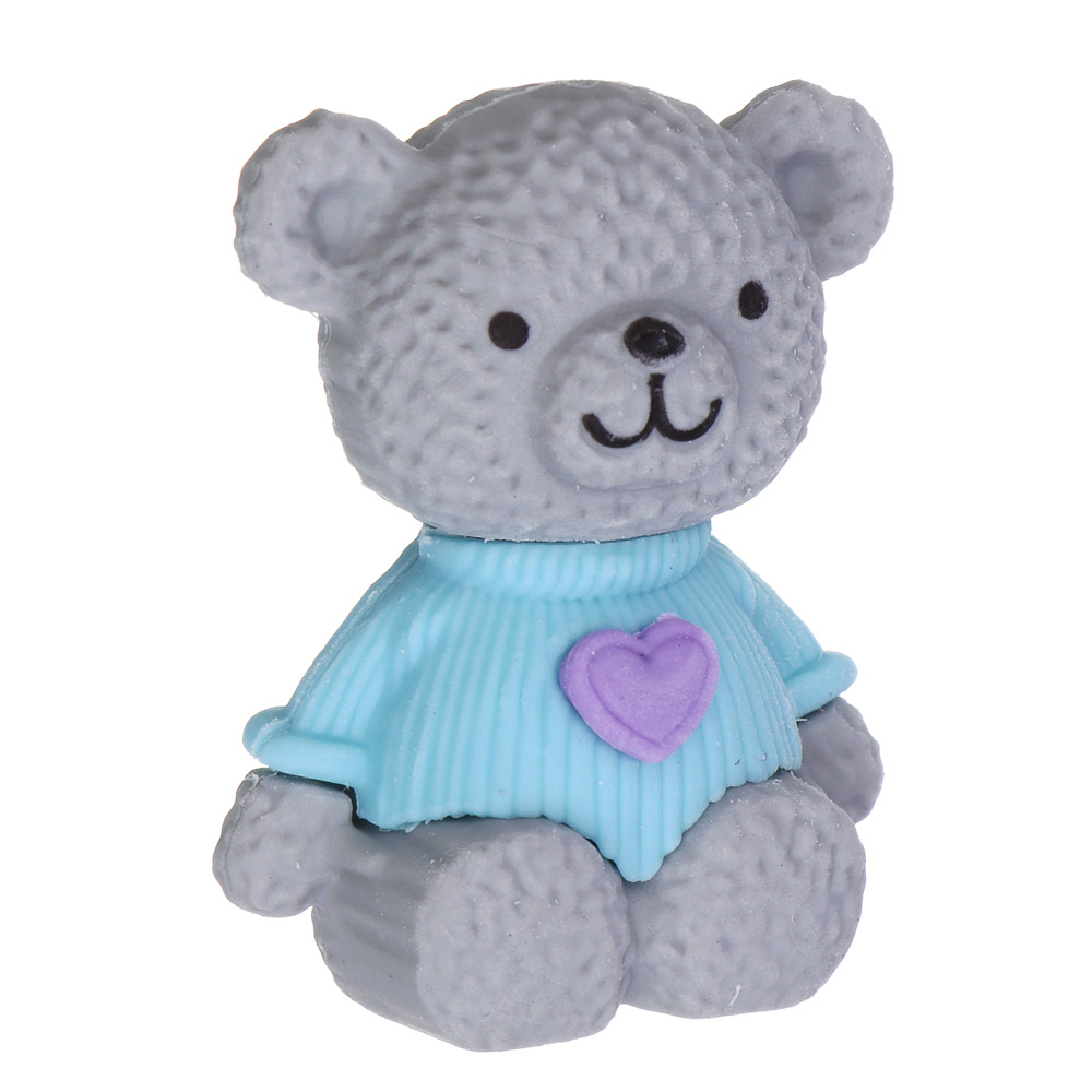 Ластик фигурный в форме медвежонка, 3,9х3х1,6см, ТПР, 3 дизайна - #3